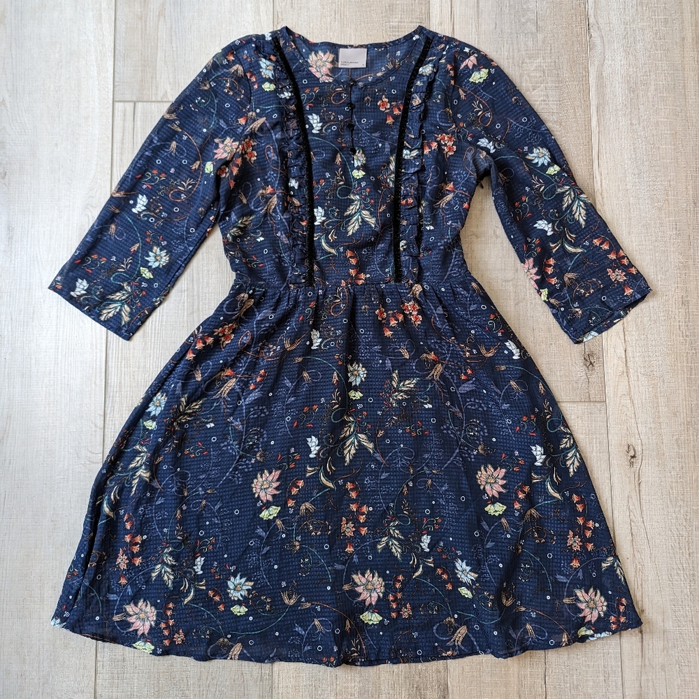 ASOS Floral 3/4 Sleeve Flowy Summer Dress Medium